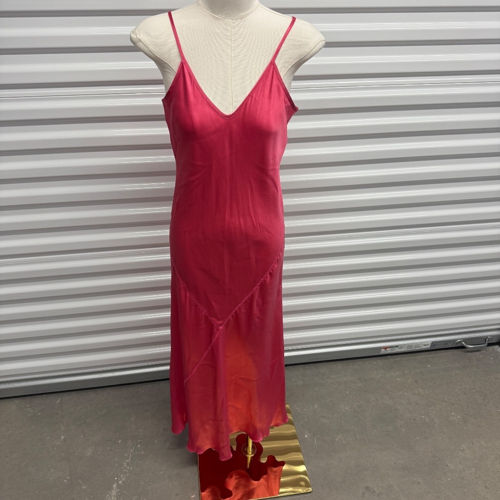 ATM Silk Charmeuse V-Neck Maxi Dress - Size XS